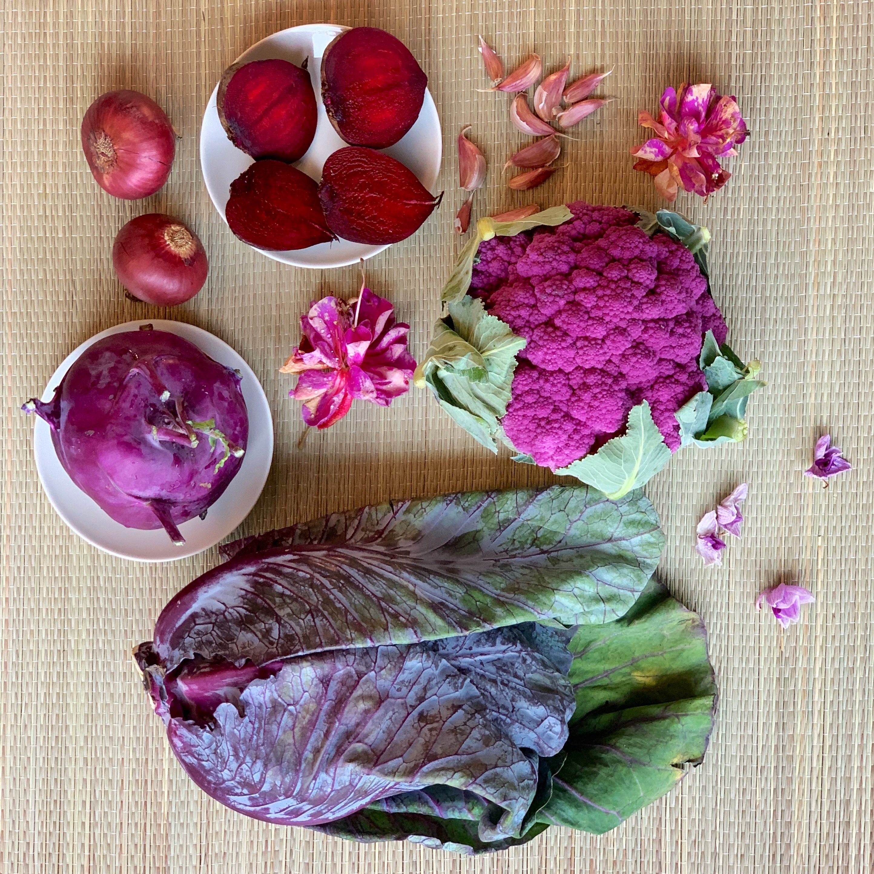 Ingredients for Purple Veggie Rolls