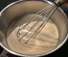 Bringing pudding ingredients to a boil