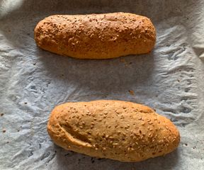 Freshly baked herb bread mini baguettes