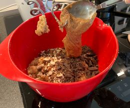 Adding peanut butter to cookie dough