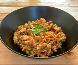 Paella-inspired chorizo dish