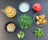 Ingredients for potato waffles and cashew cream