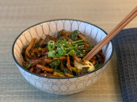 Amazing, vegan udon noodles