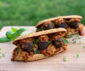 Vegan Meatball Subs With Cheddar